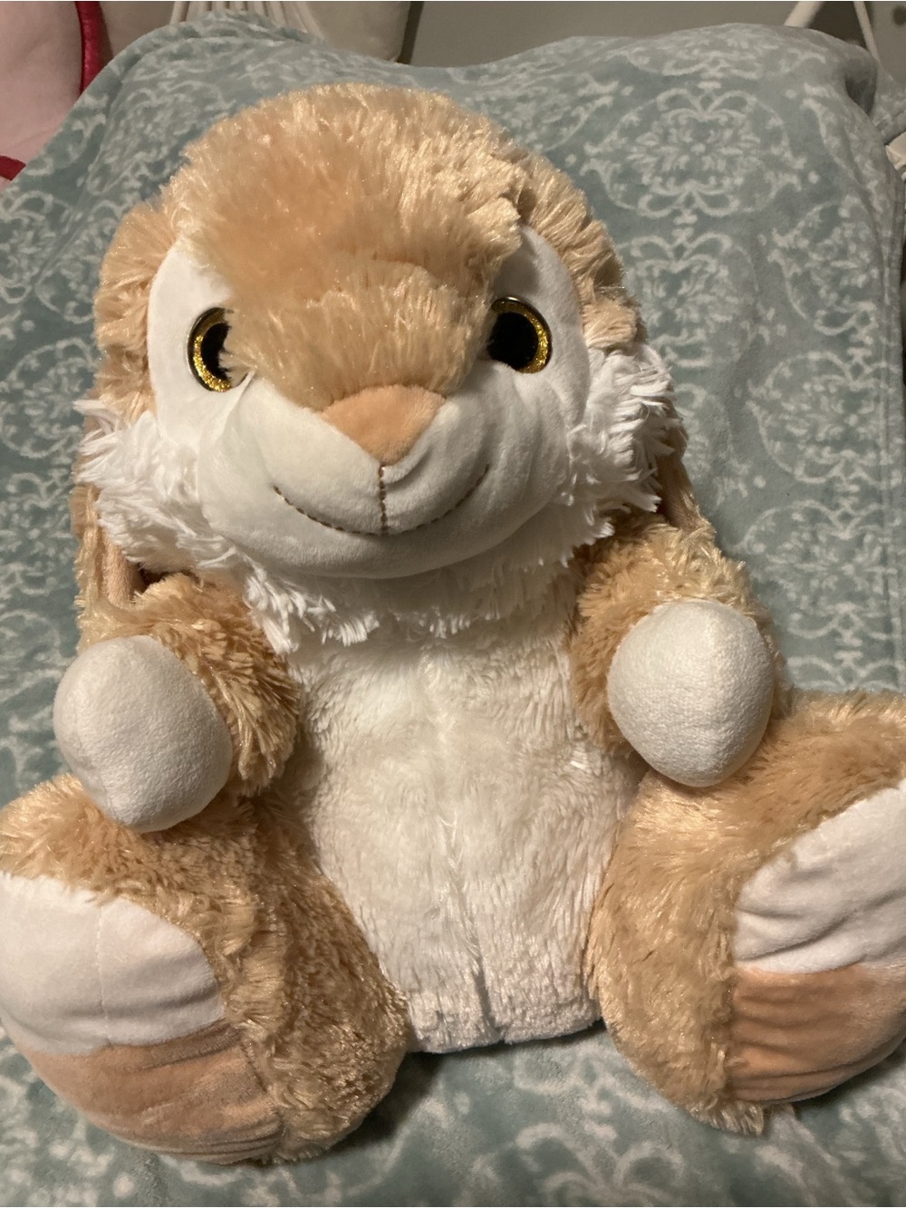 Hug&Luv Plush Super Soft Sitting Bunny Tan 16”